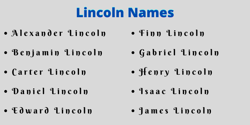 Lincoln Names