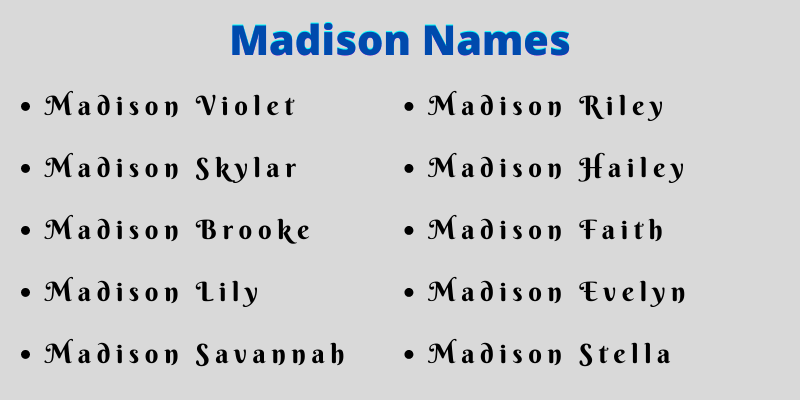 Madison Names