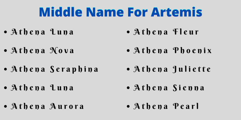 Middle Name For Artemis