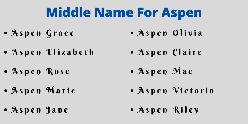 Middle Name For Aspen
