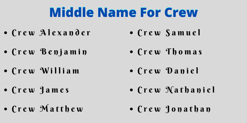 Middle Name For Crew