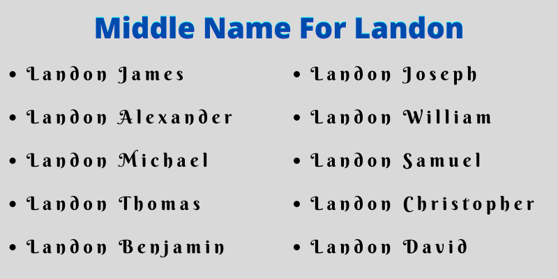 Middle Name For Landon