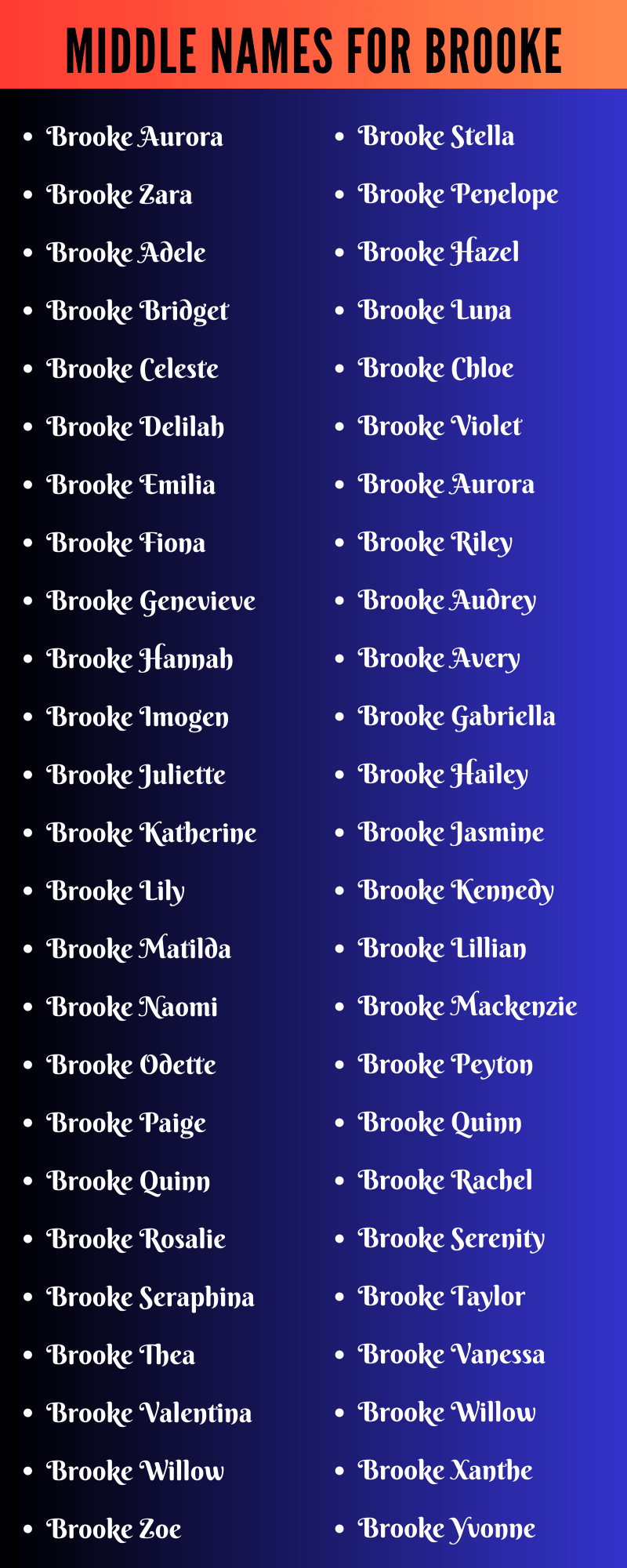 Middle Names For Brooke