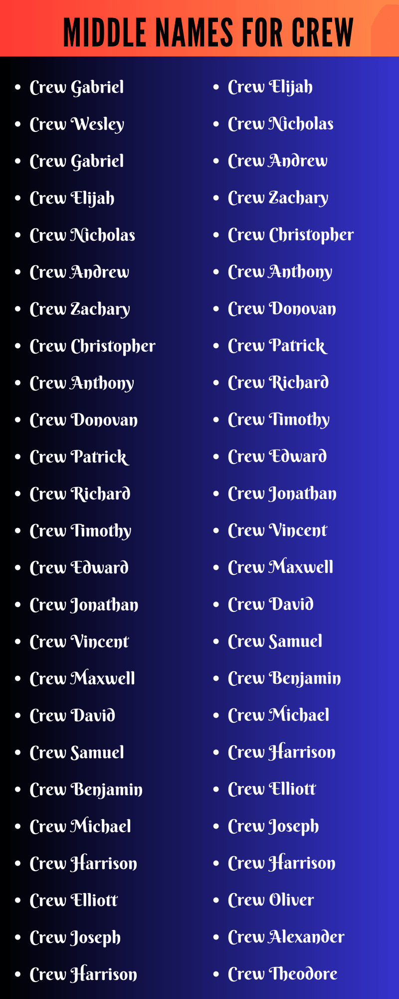 Middle Names For Crew