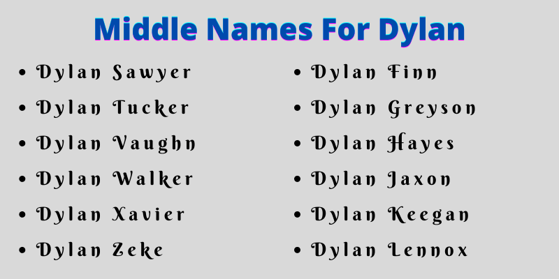 400 Cute Middle Names For Dylan That You Will Love