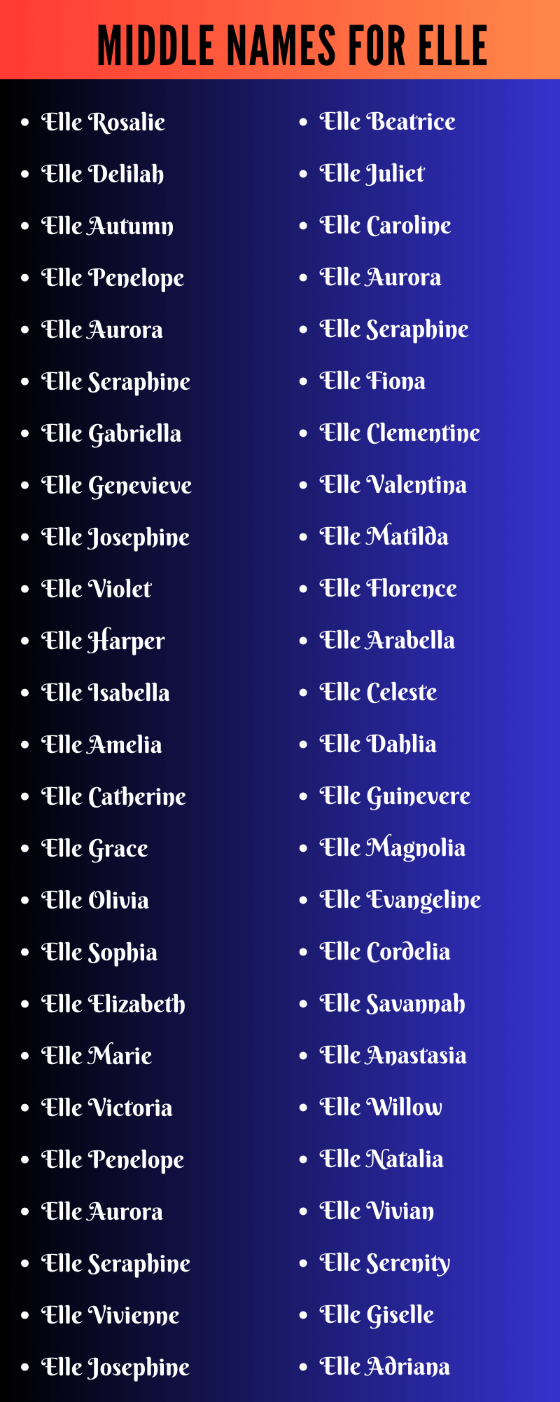 Middle Names For Elle