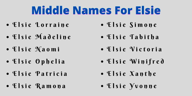 Middle names for Elsie