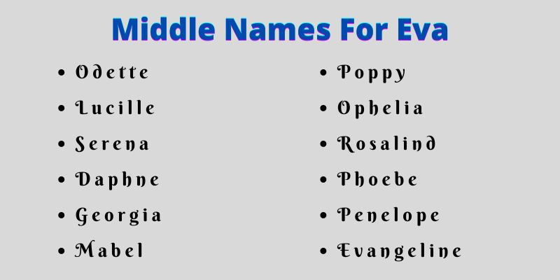 400 Catchy Middle Names For Eva That You Will Love