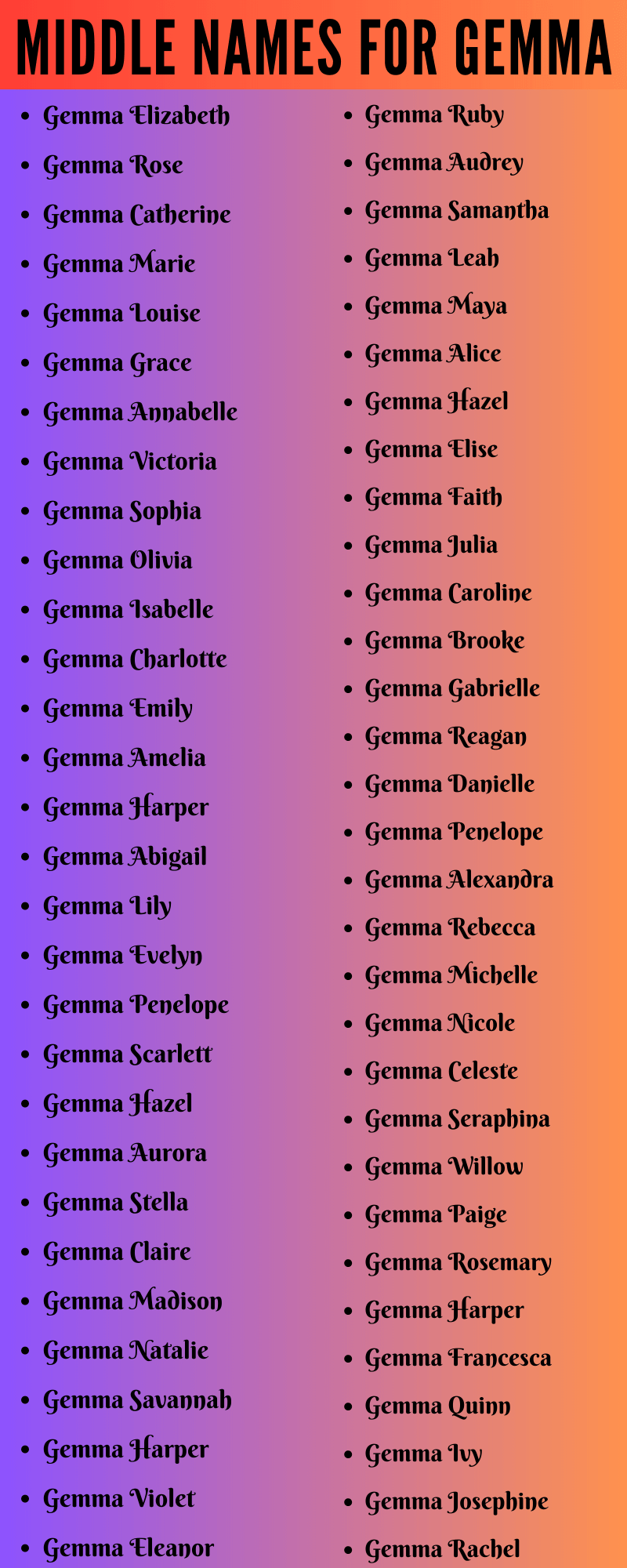 400 Best Middle Names For Gemma That You Will Like
