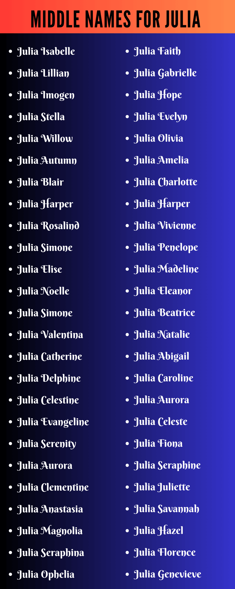Middle Names For Julia