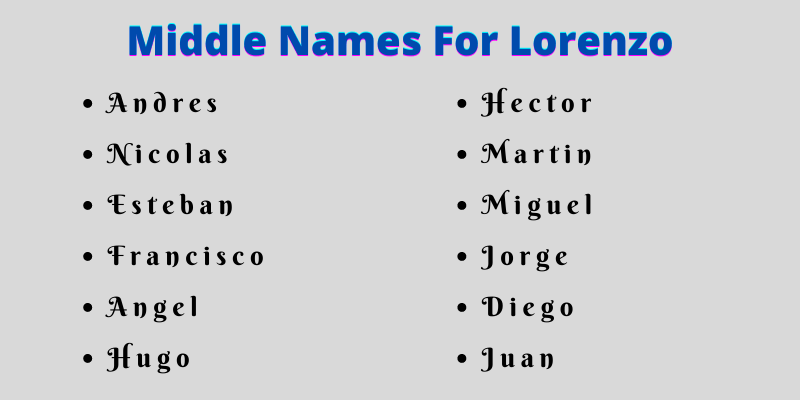 400 Catchy Middle Names For Lorenzo That You Will Like