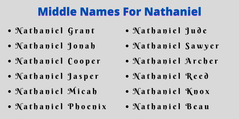 400 Unique Middle Names For Nathaniel That You Will Like