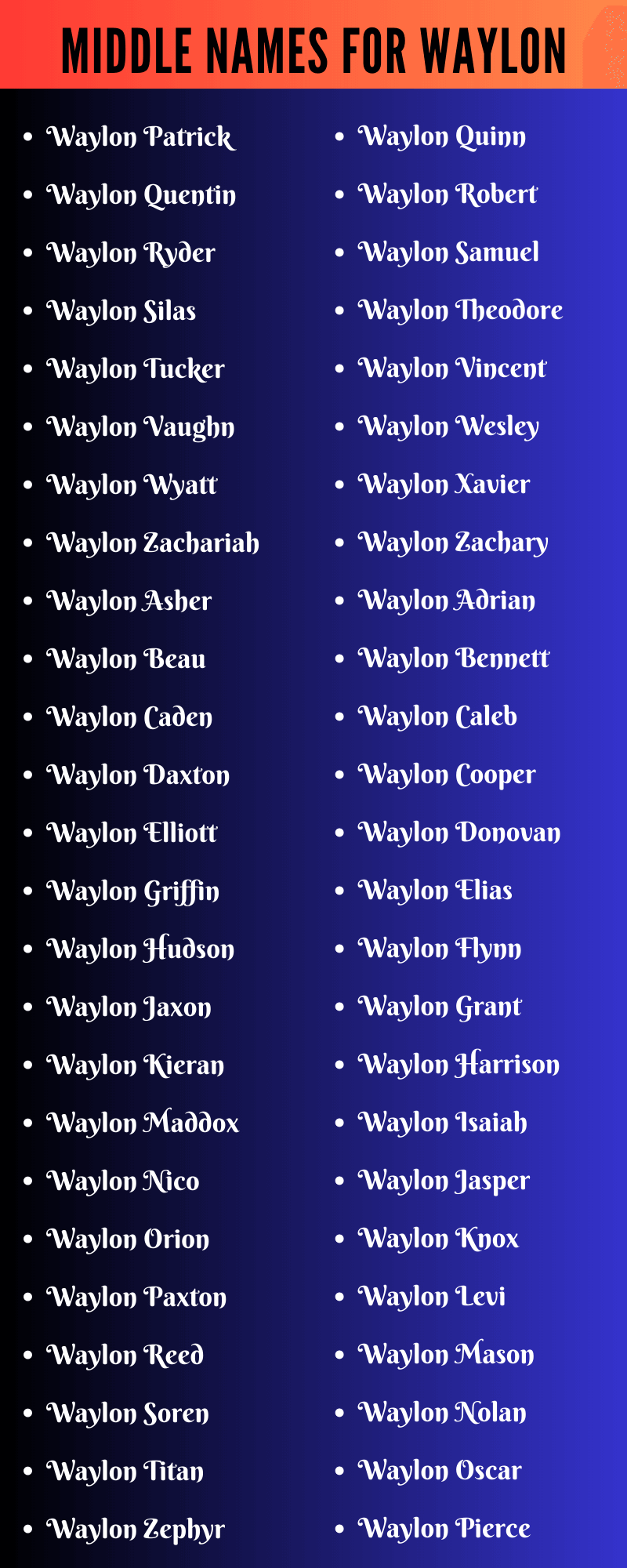 Middle Names For Waylon