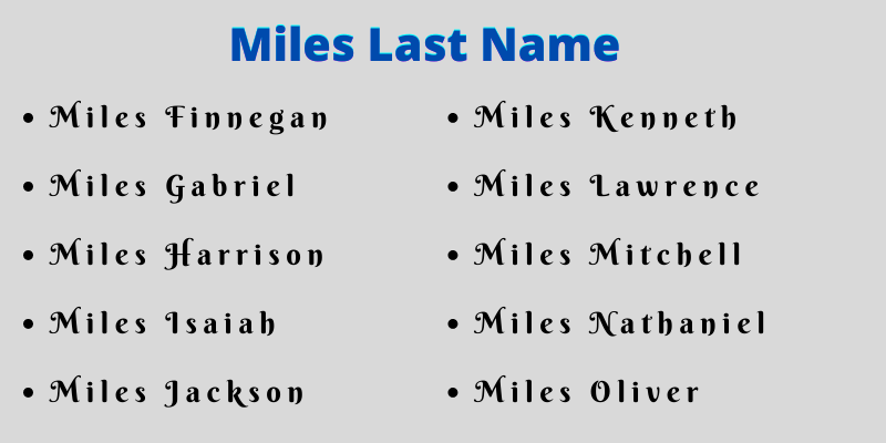 Miles Last Name