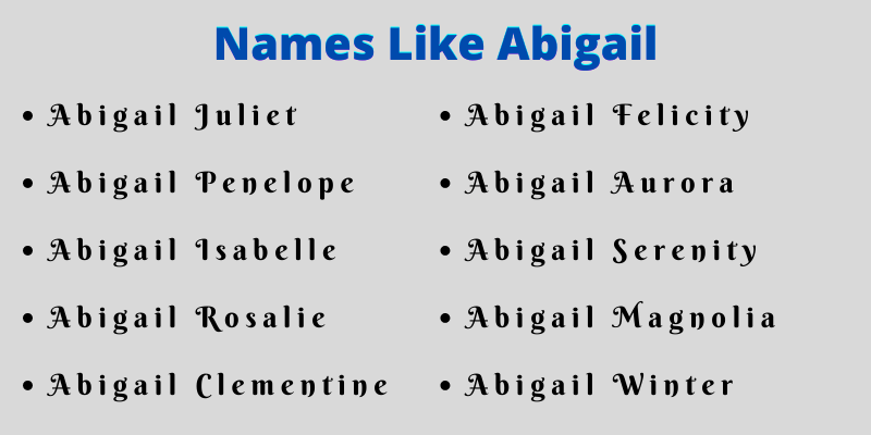 Names Like Abigail