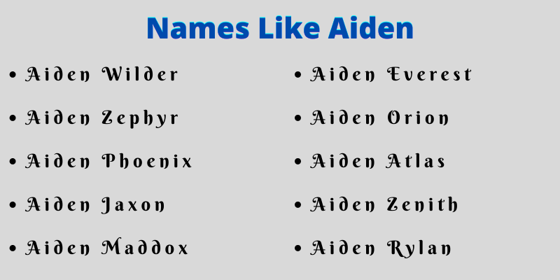 Names Like Aiden