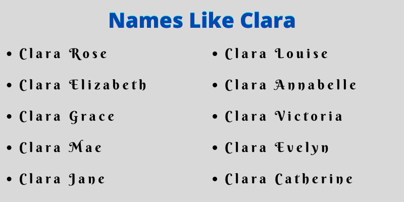 Names Like Clara