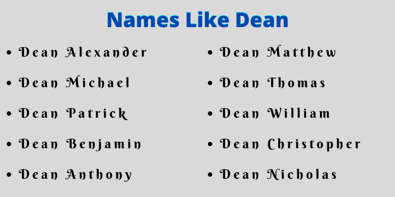 Names Like Dean