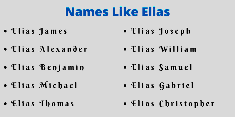 Names Like Elias