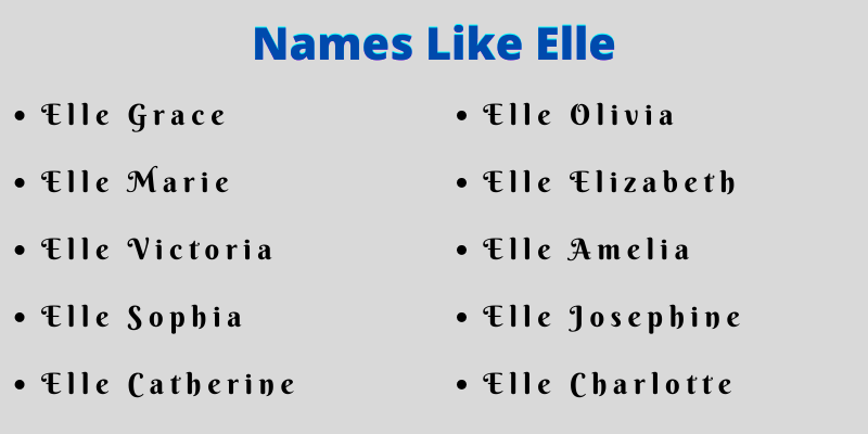 Names Like Elle