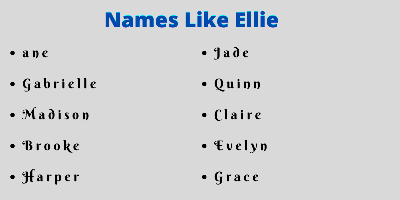 Names Like Ellie