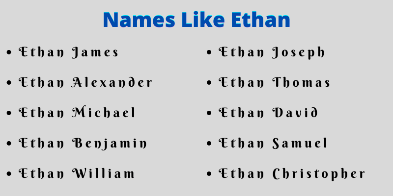 Names Like Ethan