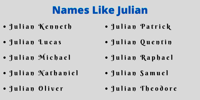 Names Like Julian