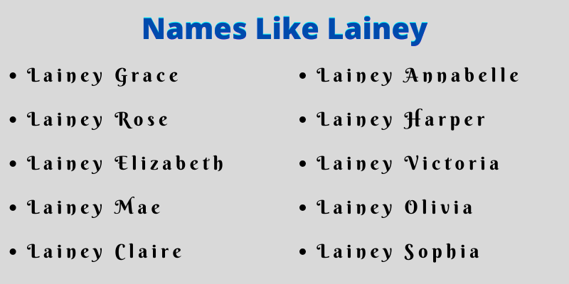 Names Like Lainey