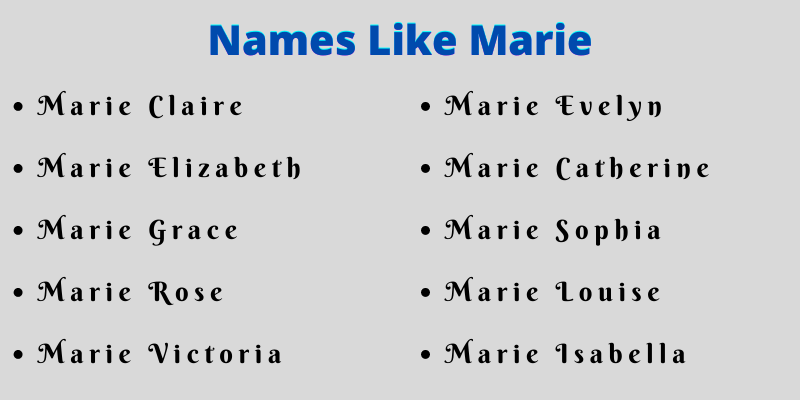 Names Like Marie