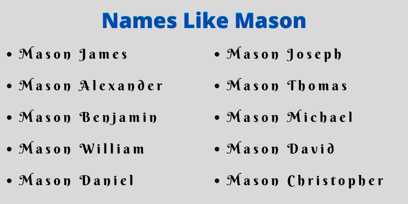 Names Like Mason