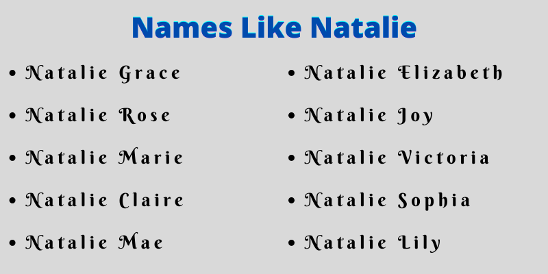 Names Like Natalie