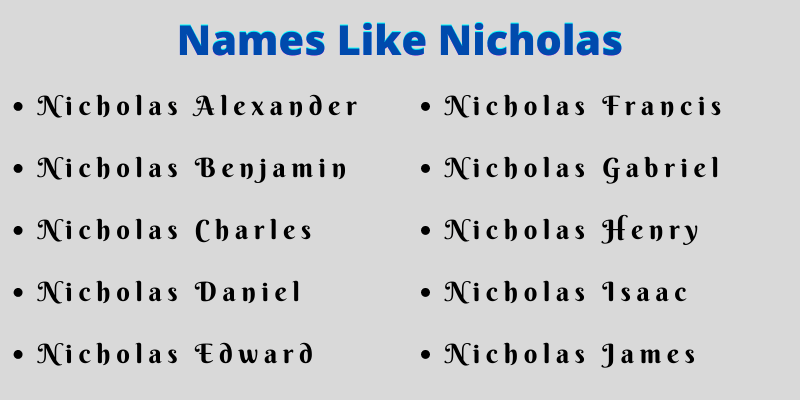 Names Like Nicholas