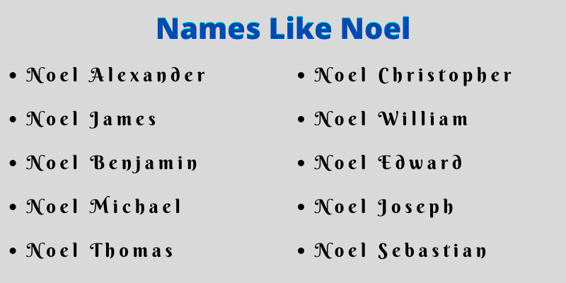 Names Like Noel