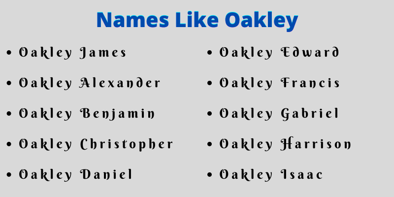 Names Like Oakley