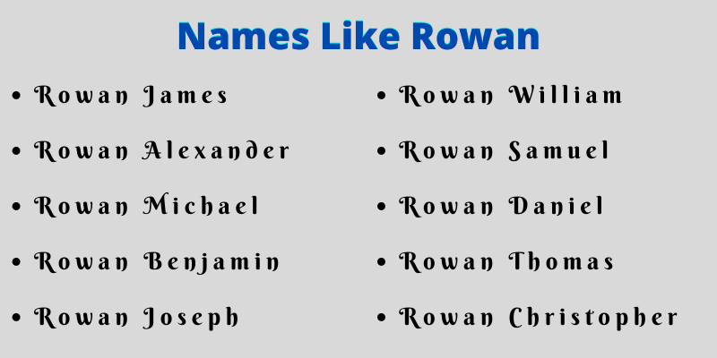 Names Like Rowan