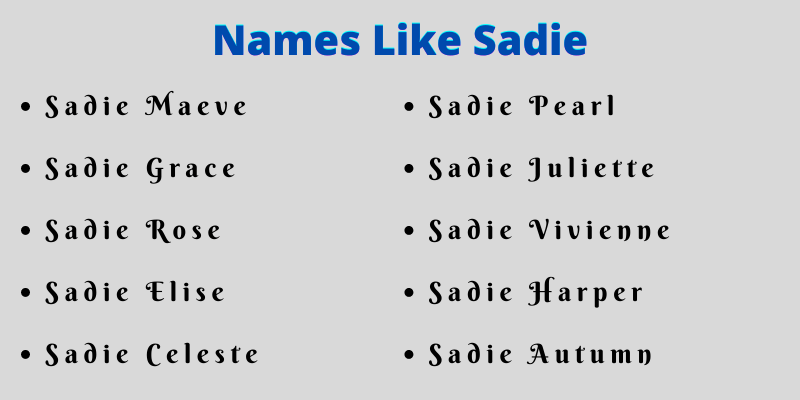 Names Like Sadie