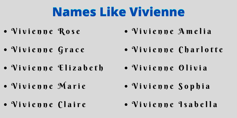 Names Like Vivienne