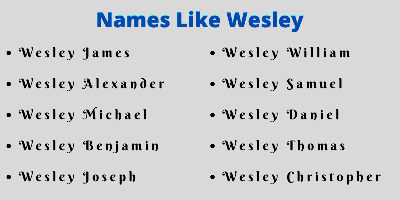 Names Like Wesley