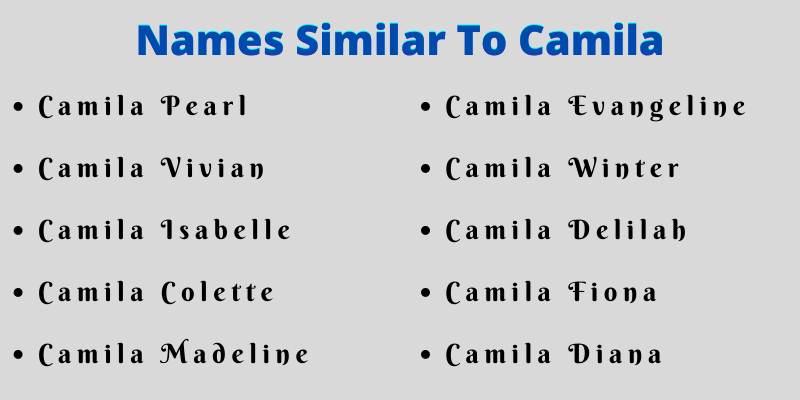 Names Similar To Camila