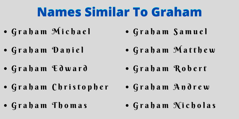 Names Similar To Graham