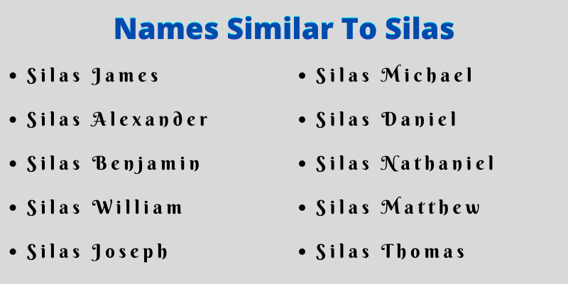 Names Similar To Silas