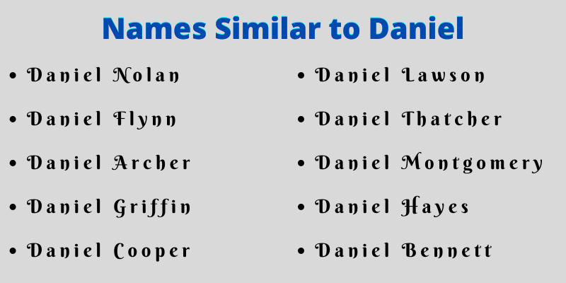 Names Similar to Daniel