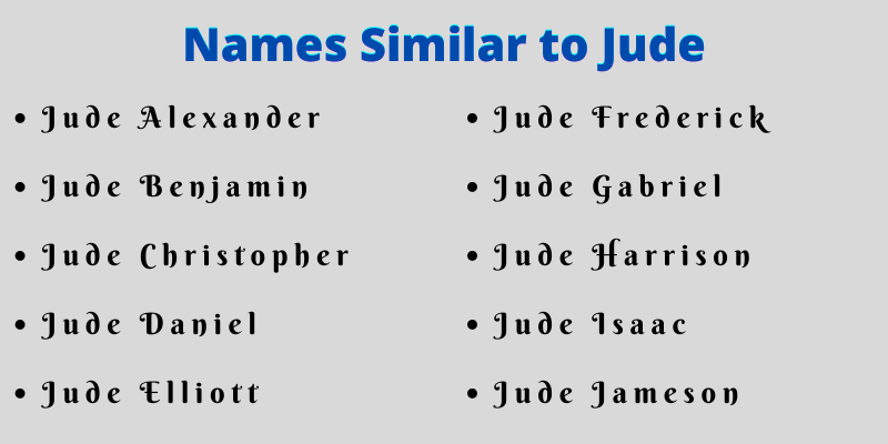 Names Similar to Jude