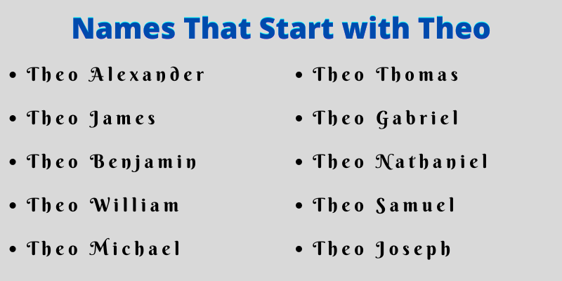 Names That Start with Theo