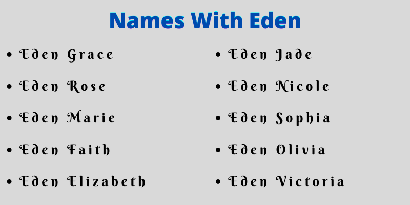 Names With Eden