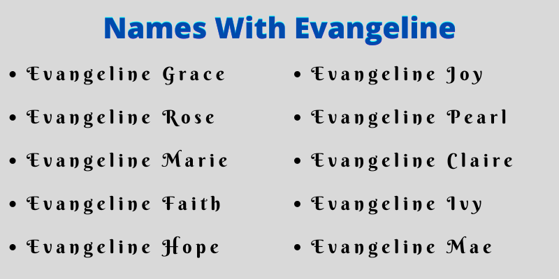 Names With Evangeline