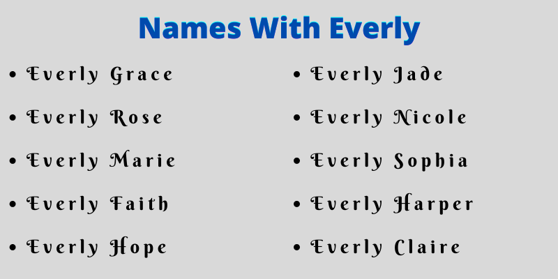 Names With Everly