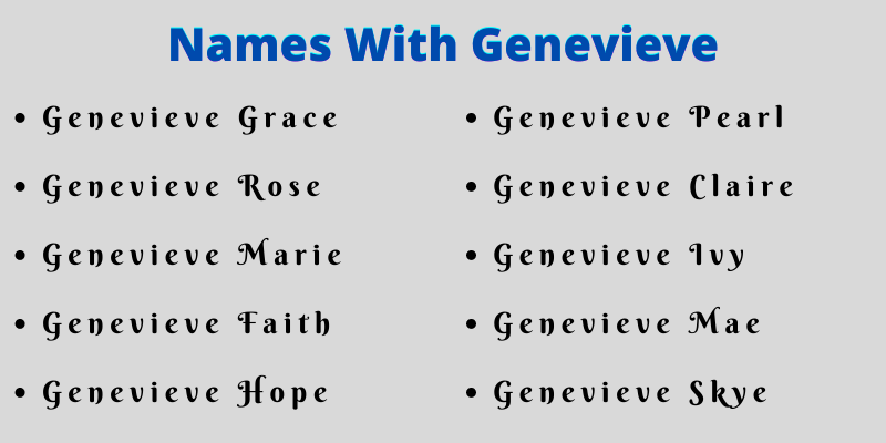 Names With Genevieve