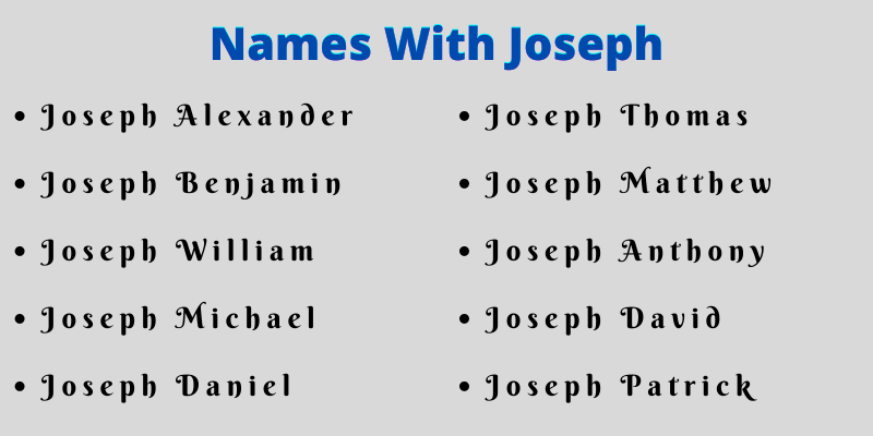 Names With Joseph