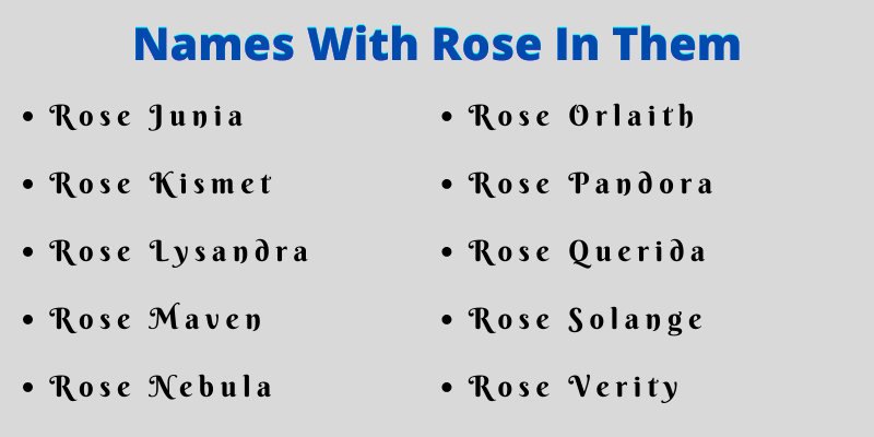 Names With Rose In Them
